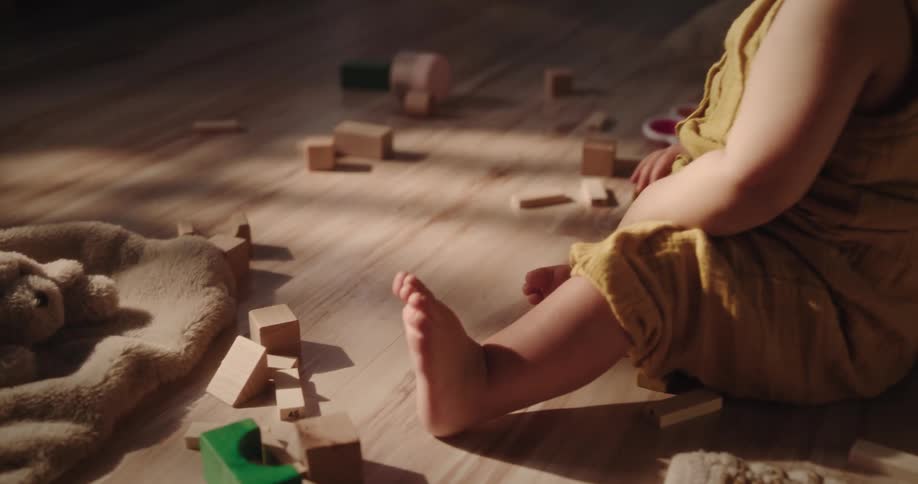 A clip of a little baby playing