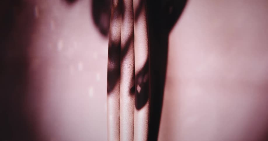 Reflection of light passing under an abstract object and generating a gleam