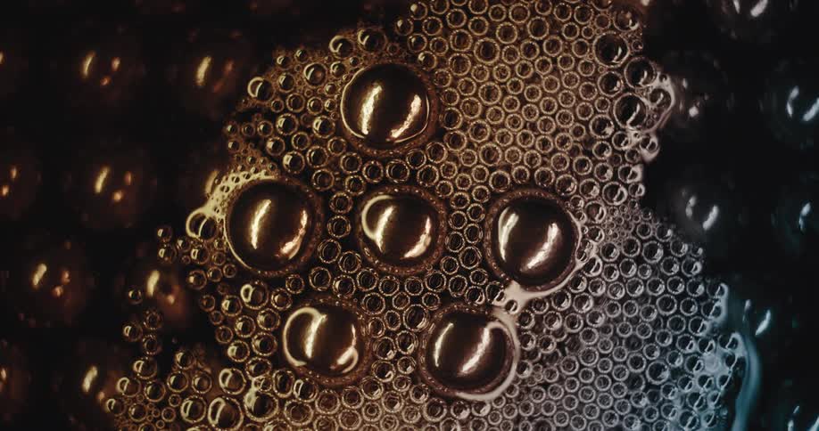Closeup of abstract bubbles in a liquid