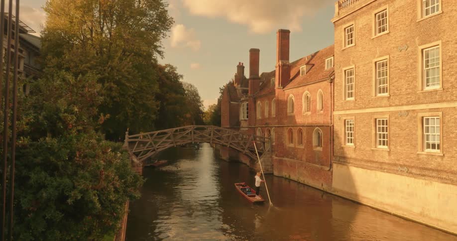 Man on a punt in Cambridge