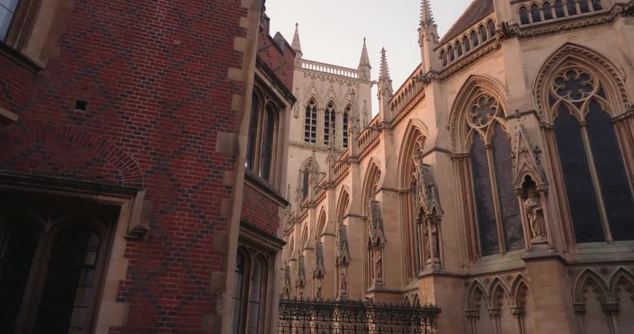 Towers of an ancient architecture church in the city
