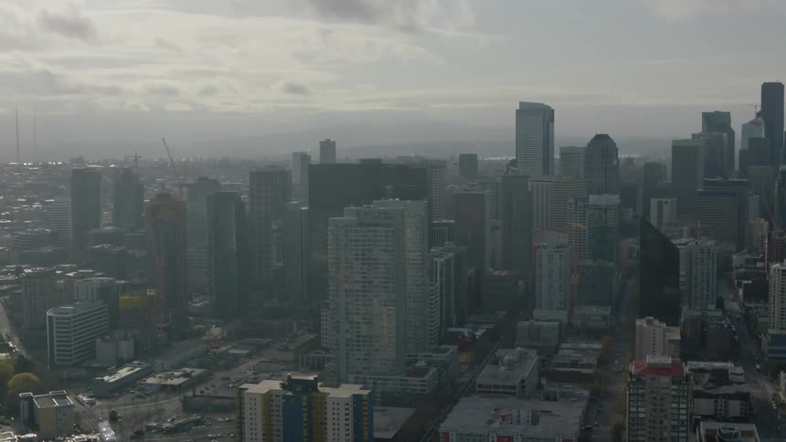 Aerial view of skyscrapers