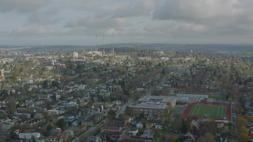 Aerial view of a large city