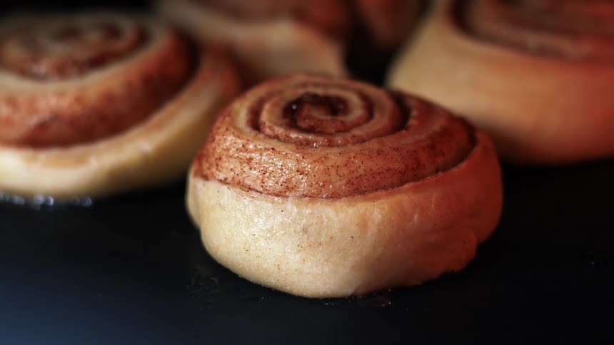 Cupcakes with topping baking in the oven