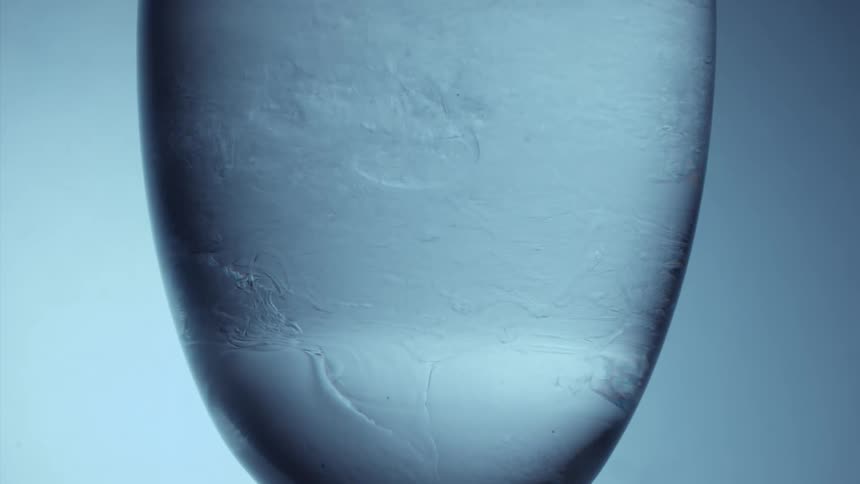 Clear liquid ripples in a glass