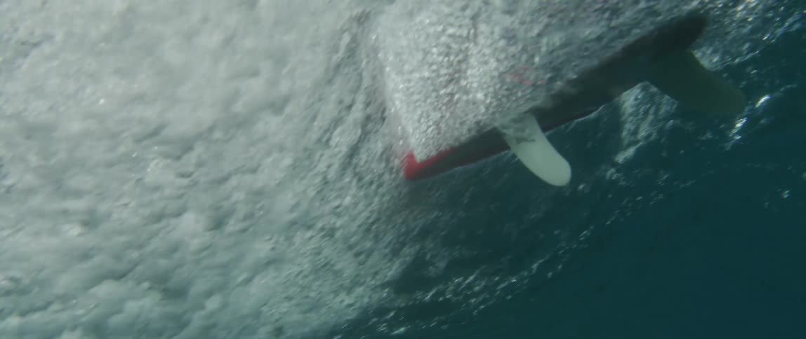 An under water clip of a water sport