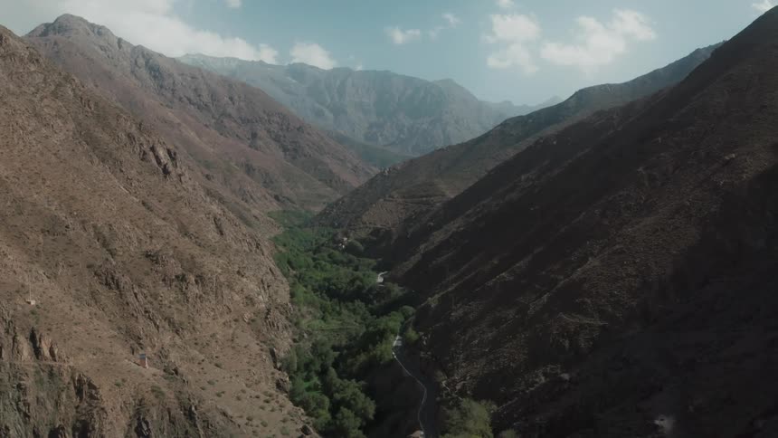 Panorama of mountains and peaks in a natural landscape
