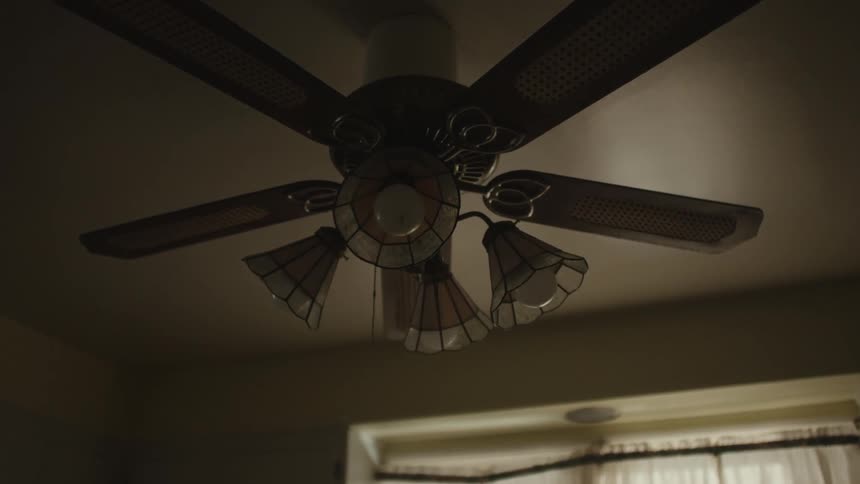 A ceiling fan flickering in the living room