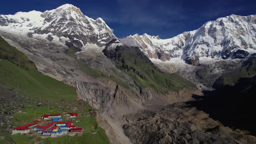 Skyline of a small village on top of a mountain