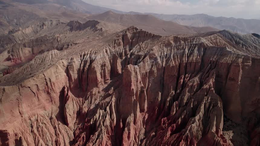 In the summer deep in the canyon the valley is seen with rough patch