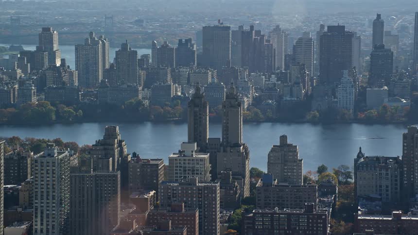 Aerial view of the new york city skyline