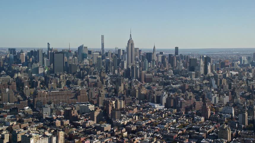 Aerial view of the new york city skyline