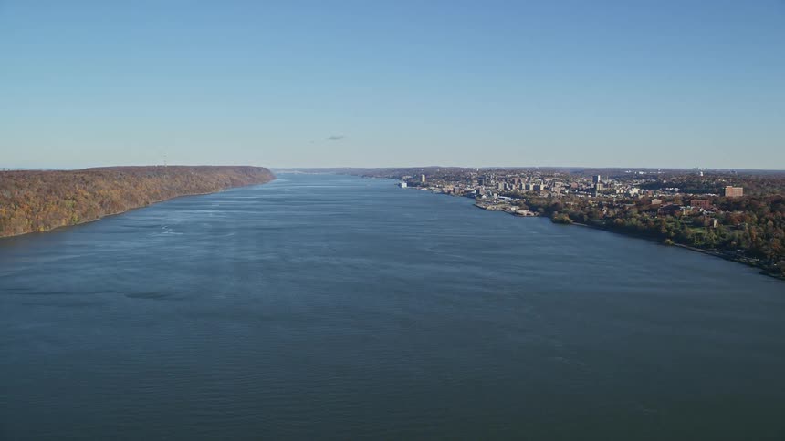 A city is in a coastal region facing a huge sea