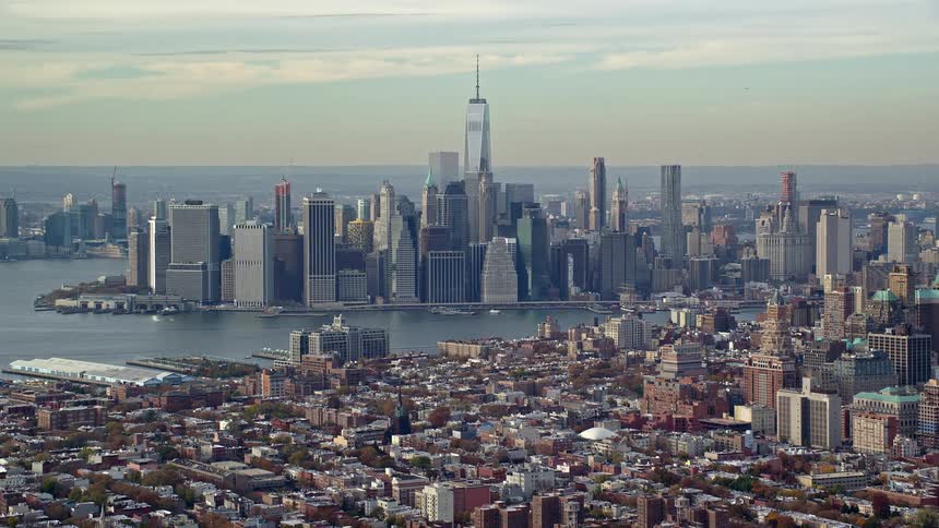 Aerial view of the new york city skyline