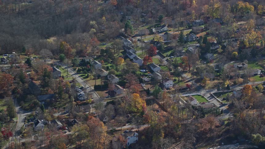 Aerial view of coastal suburbs