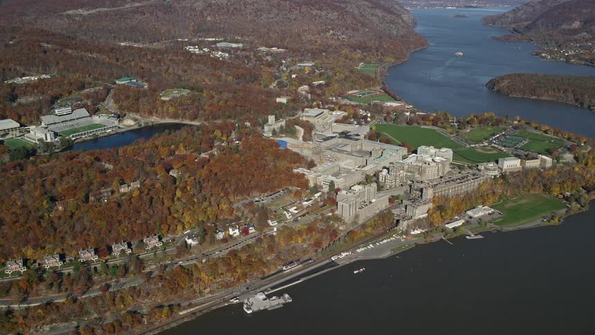 Aerial view of buildings in the coast