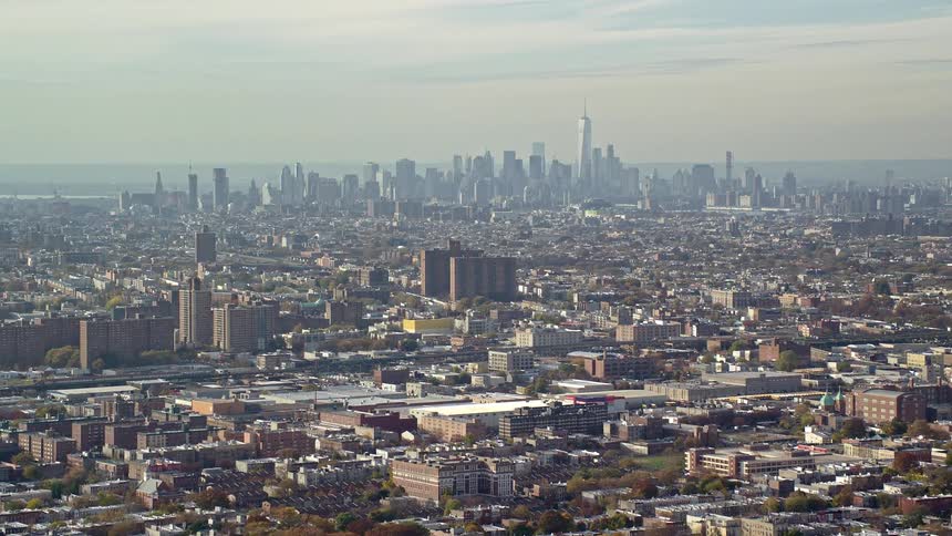 Landscape of buildings in a metropolitan area on a sunny day
