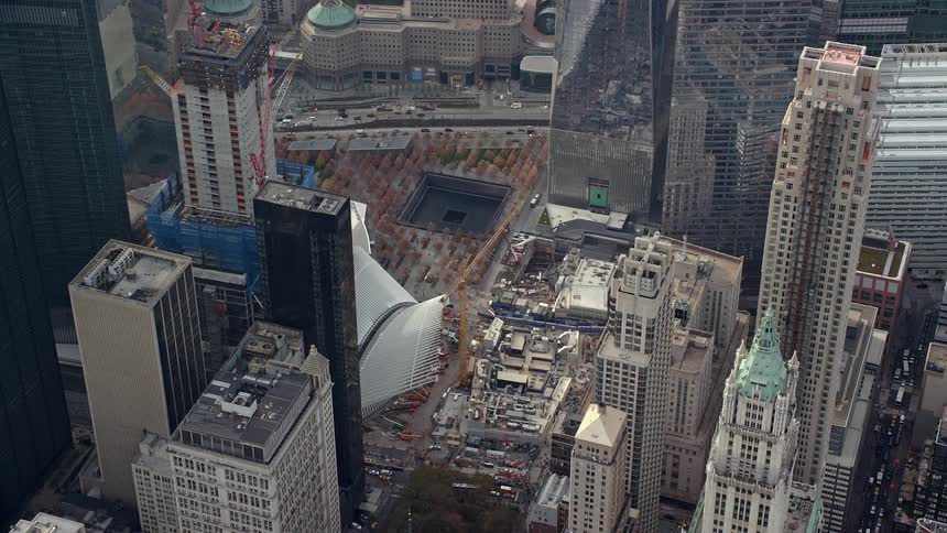 Aerial view of new york downtown