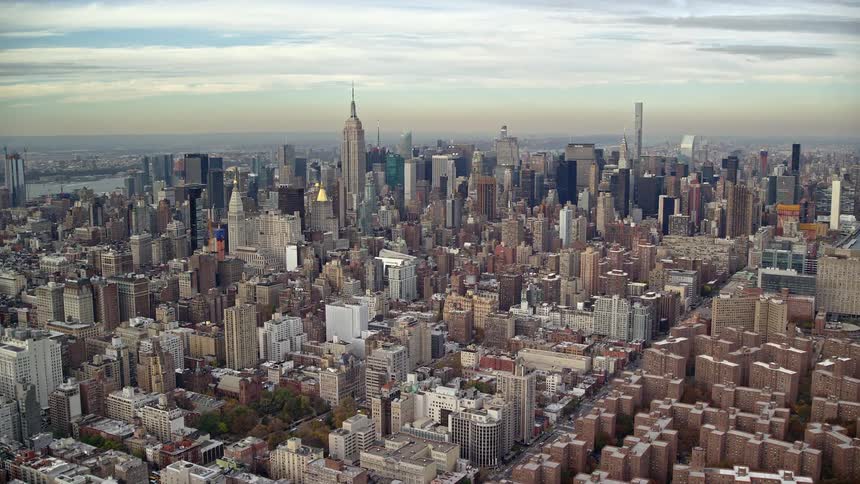 Aerial view of the new york city skyline