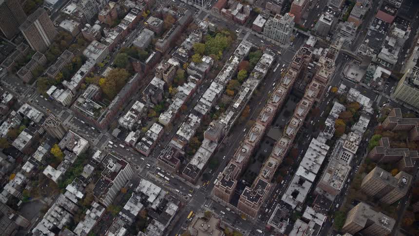 Aerial of a residential neighborhood during the day