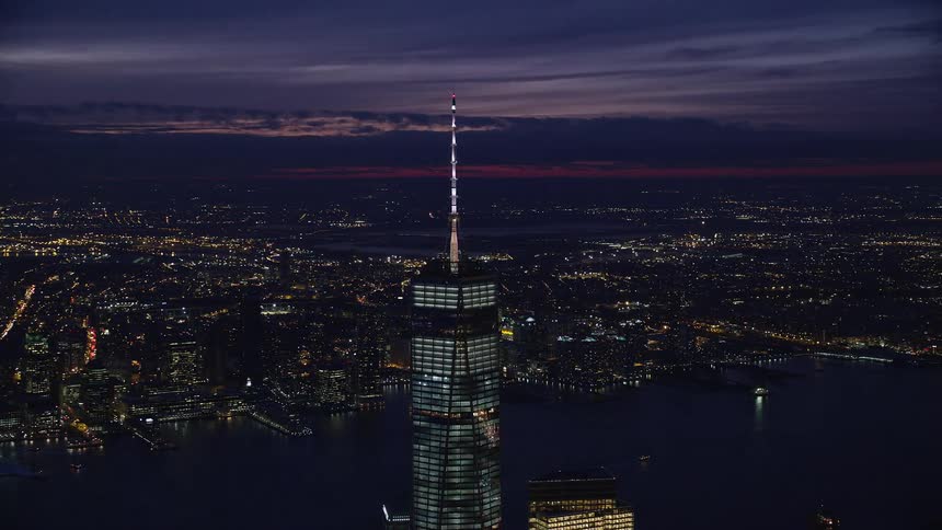 The sun is nearly set on the city