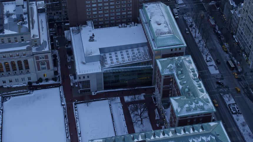 Aerial view of new york skyline buildings and roof tops