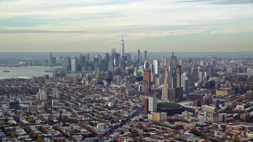 Panoramic view of a metropolis by the seaside