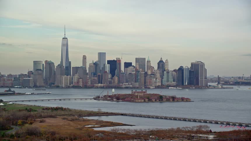 Aerial view of the new york city skyline