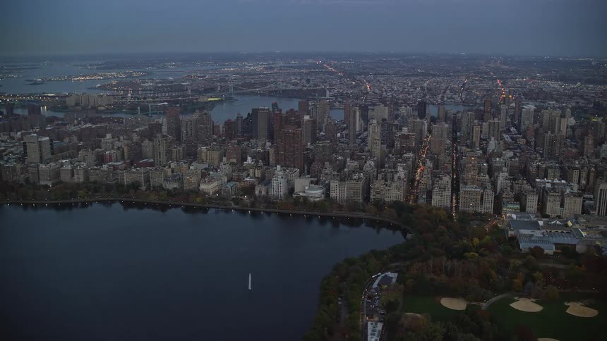 Aerial view of a metropolitan city by the seaside