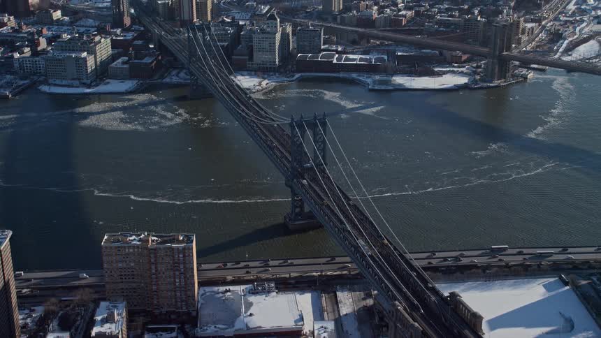 Enormous bridge crossing the sea and connecting a metropolis