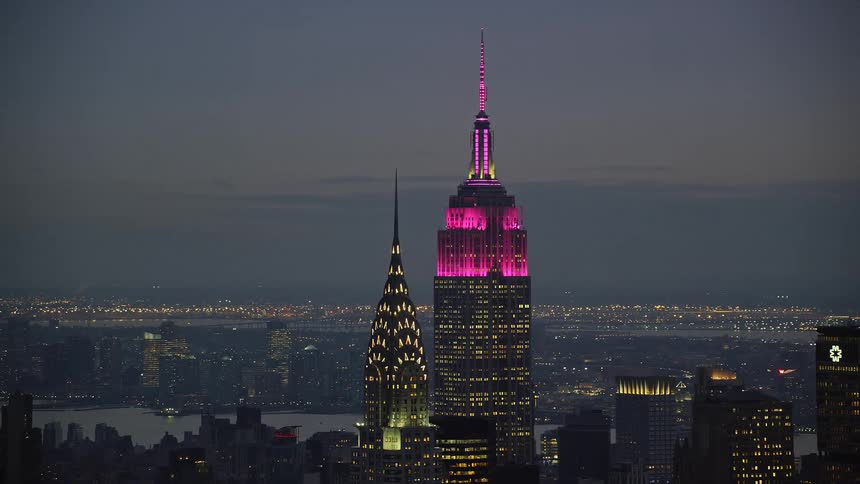 Aerial view of the empire state in new york