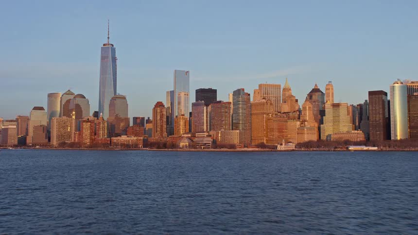 The city is full of tall buildings