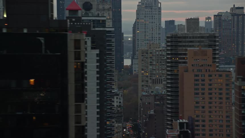 Panorama of a metropolis with skyscrapers in a morning sky