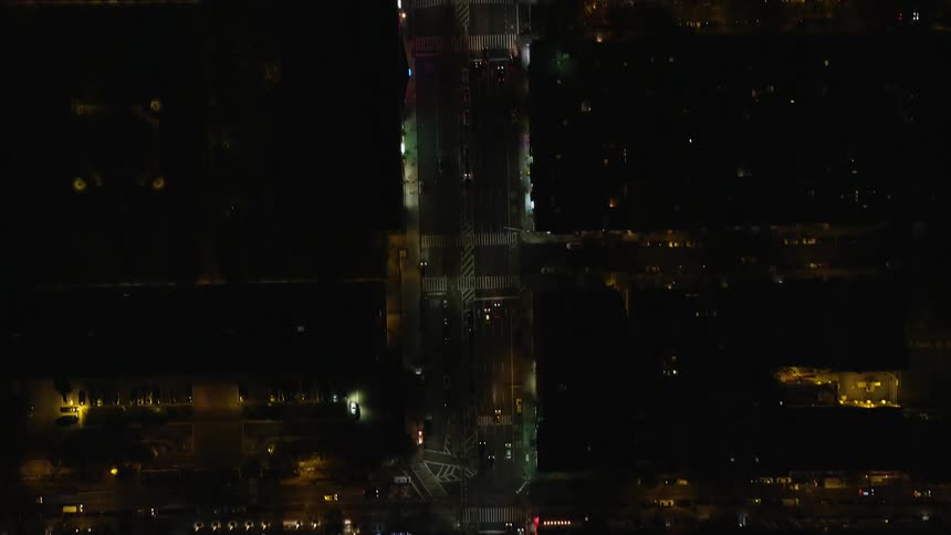 Aerial view of a city at night