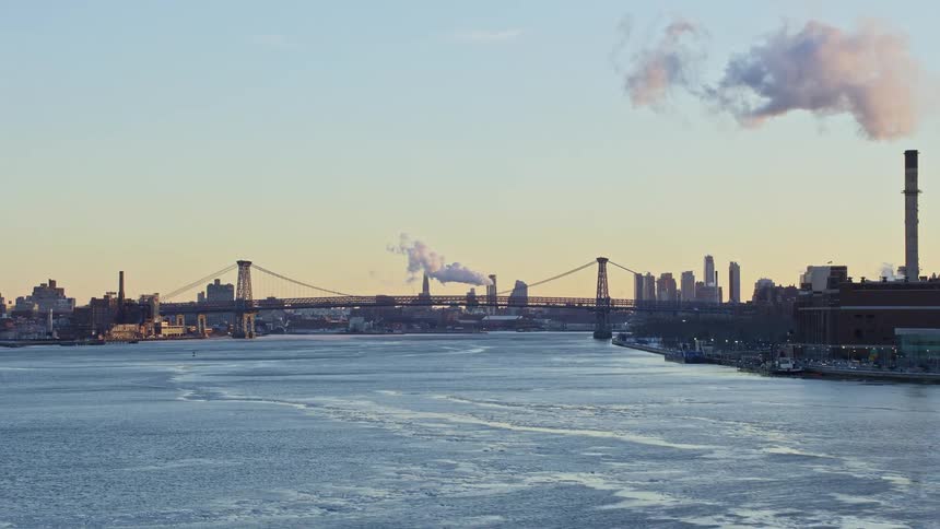 Aerial view of new york bridges over the hudson river