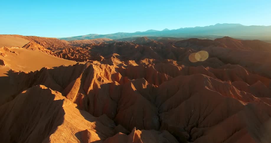 A desert with hills on a sunny day