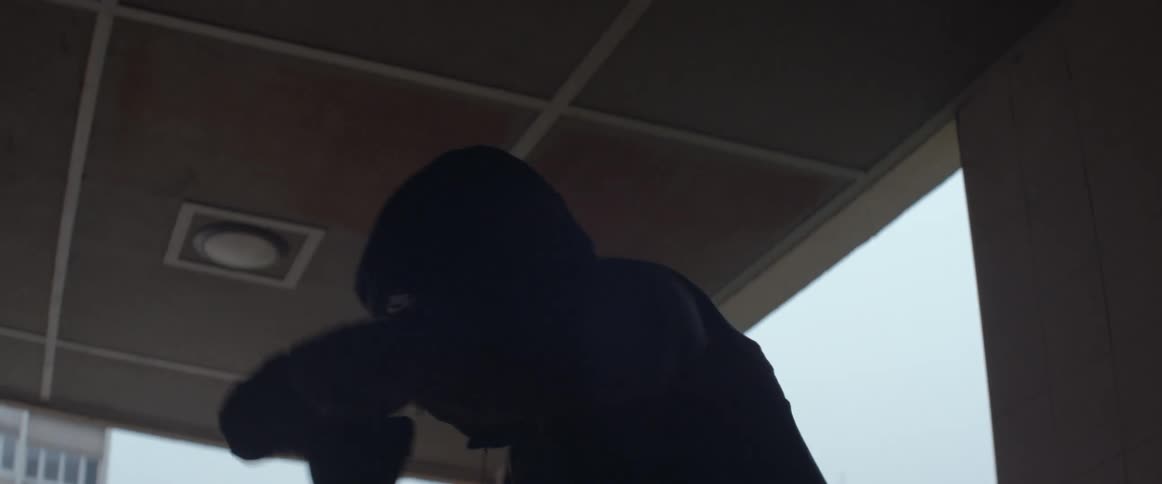 Portrait of a man practicing boxing punches