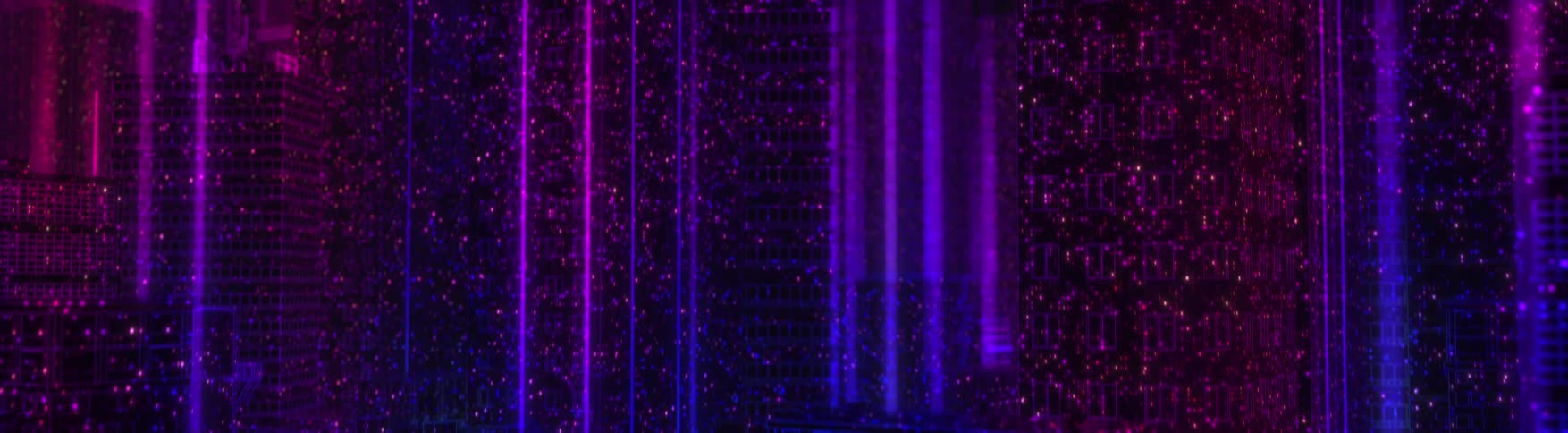 A city sky light full of lights is rendered using computer graphics