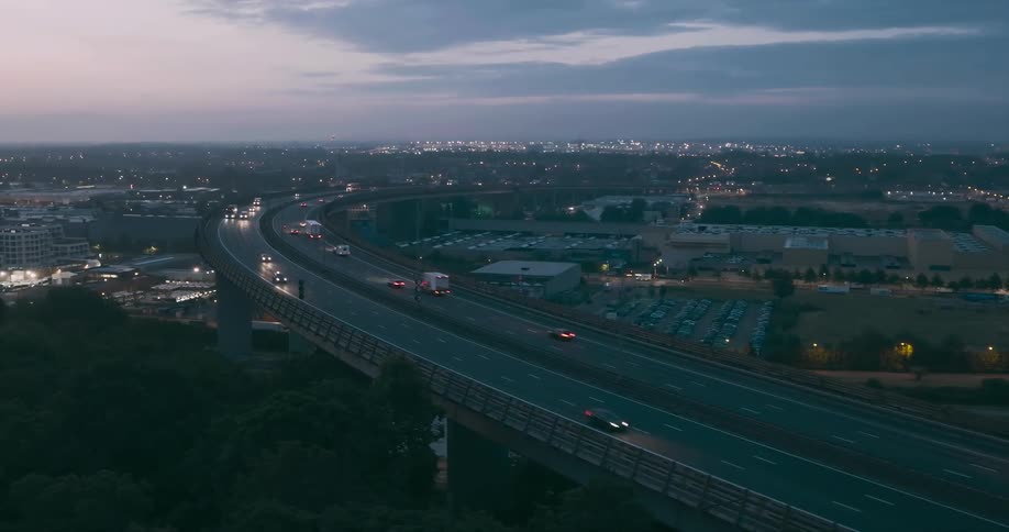Traffic travels on the highway