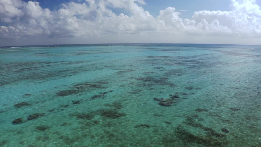 Aerial view of turquoise sea