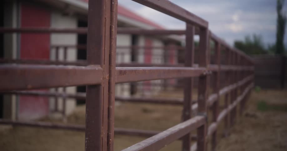 Close up of the fences on a stable