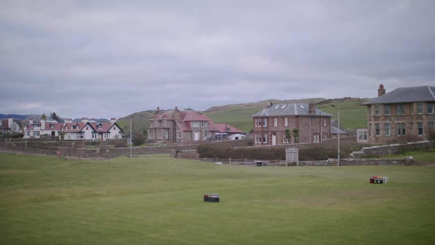 Houses next to a golf course