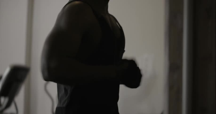 Man exercising on a treadmill