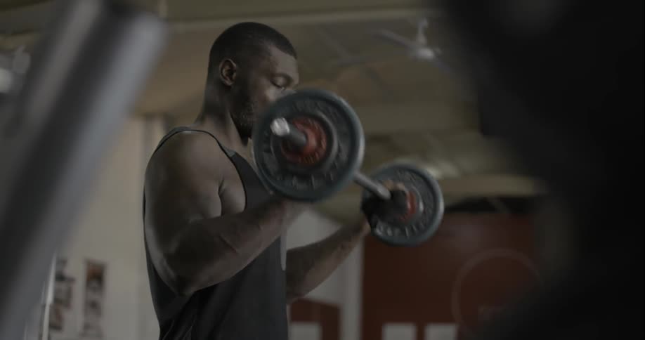 Man exercising with a barbell