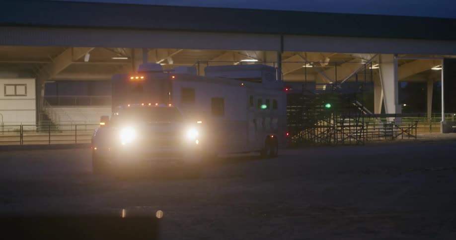 A cargo transport in the night