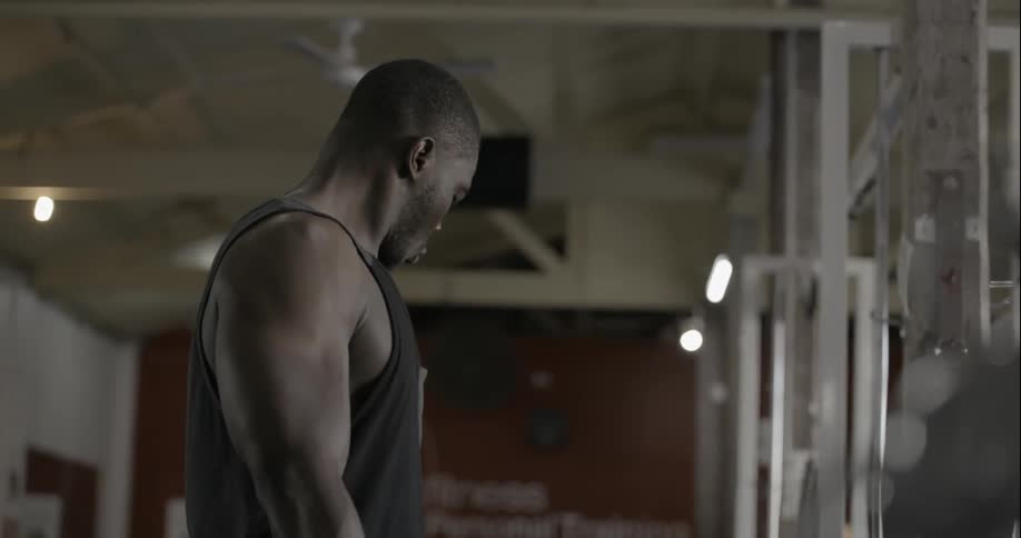 Athlete  exercising with a barbell