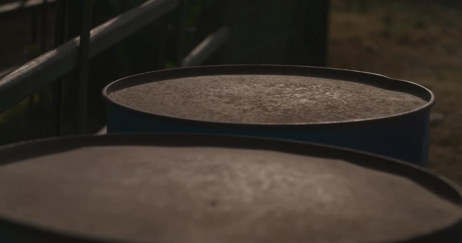 Surface of rusted metal drums