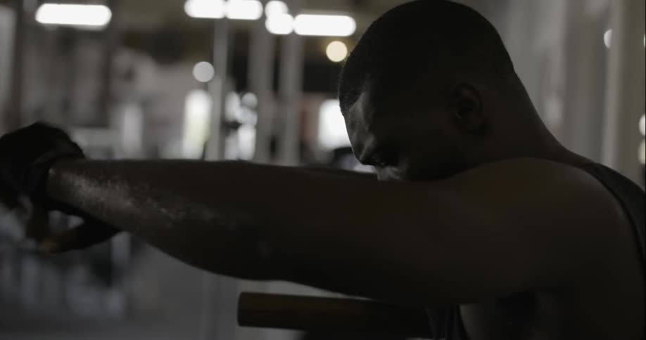 Man exercising in a gym