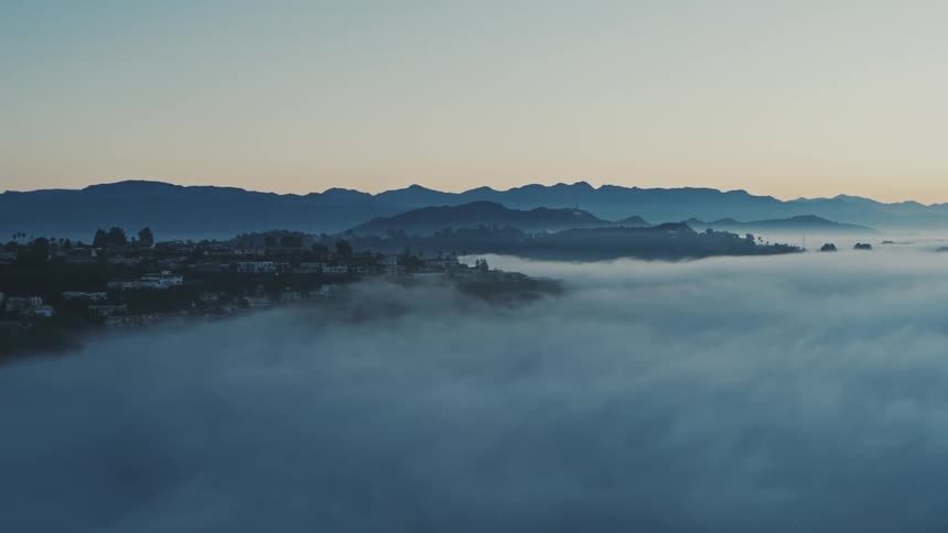 Clouds over the hills at morning