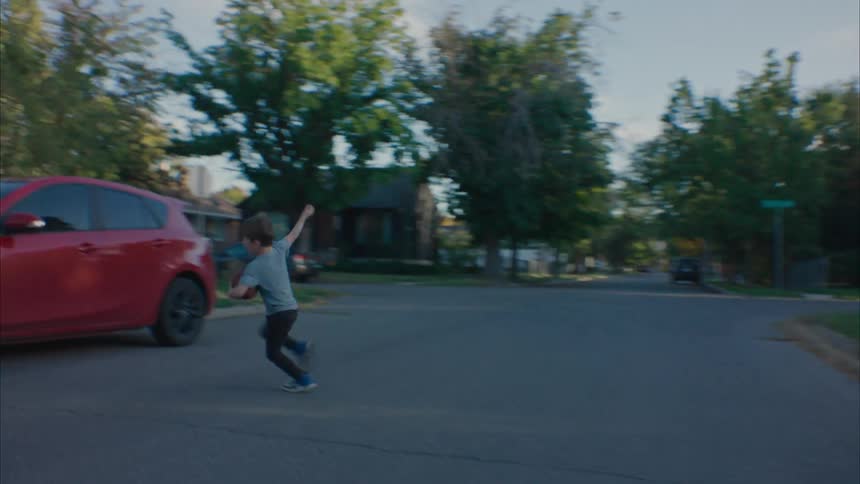 Children playing and running in the street
